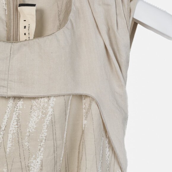 Marni Beige Ochre Yellow Print Tie-Back Blouse - Picture 5 of 11